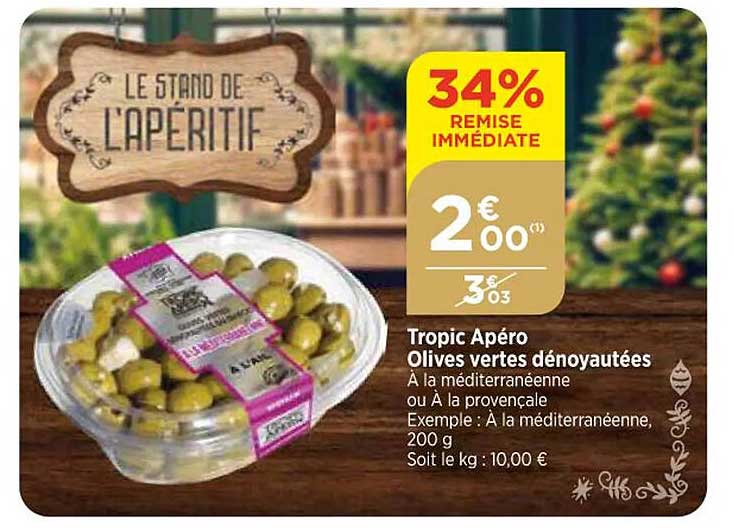 Tropic  Apéro Olives Vertes Dénoyautées