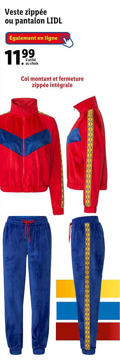 veste zippée ou pantalon lidl
