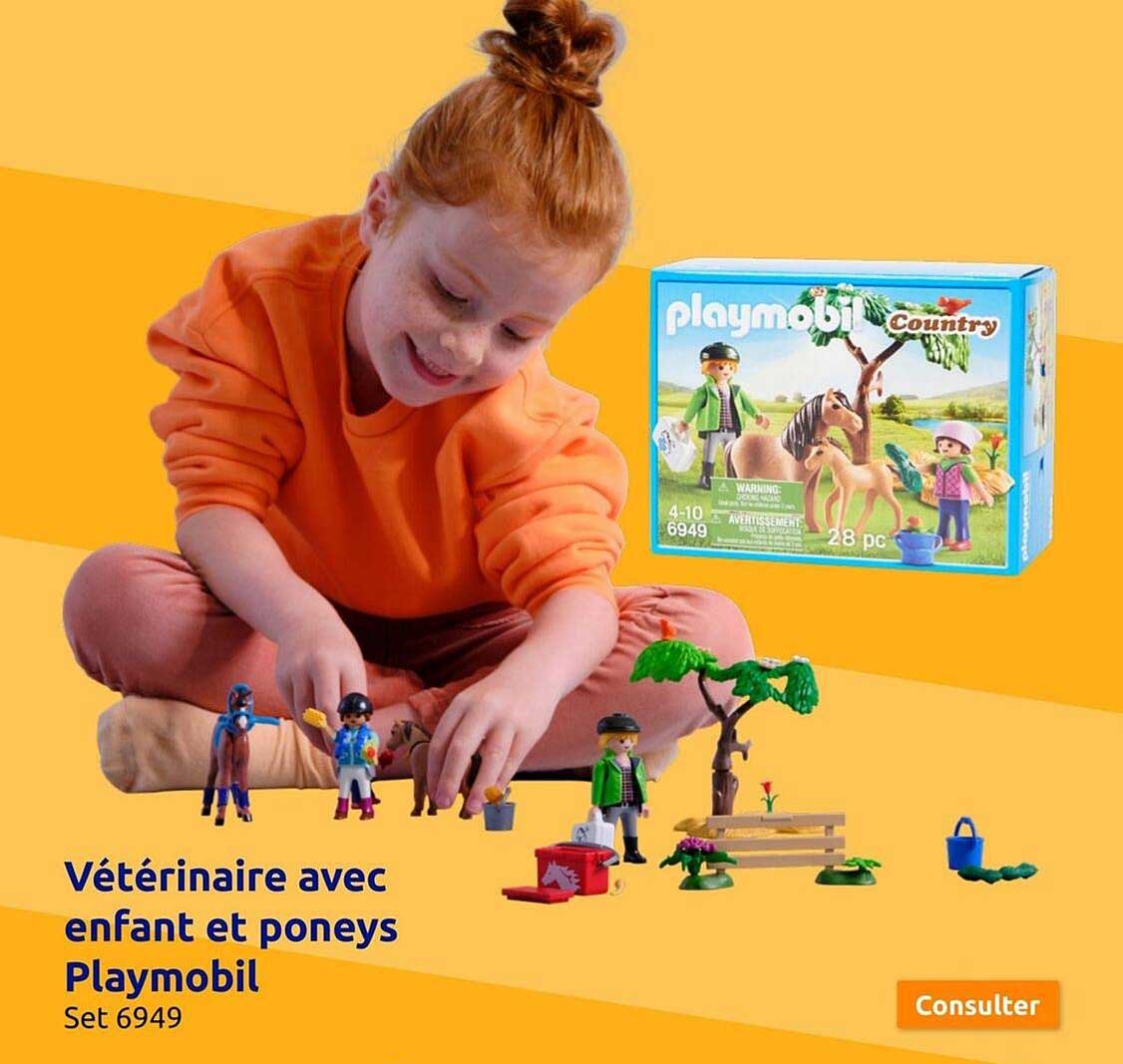 vétérinaire avec enfant et poneys playmobil