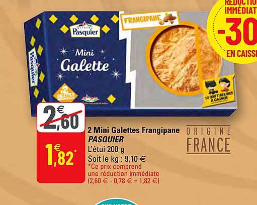 2 mini galettes frangipane pasquier