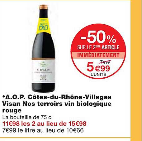 a.o.p. côtes-du-rhône-villages visan nos terroirs vin biologique rouge