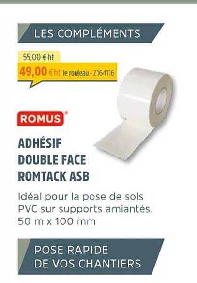 adhésif double face romtack asb romus