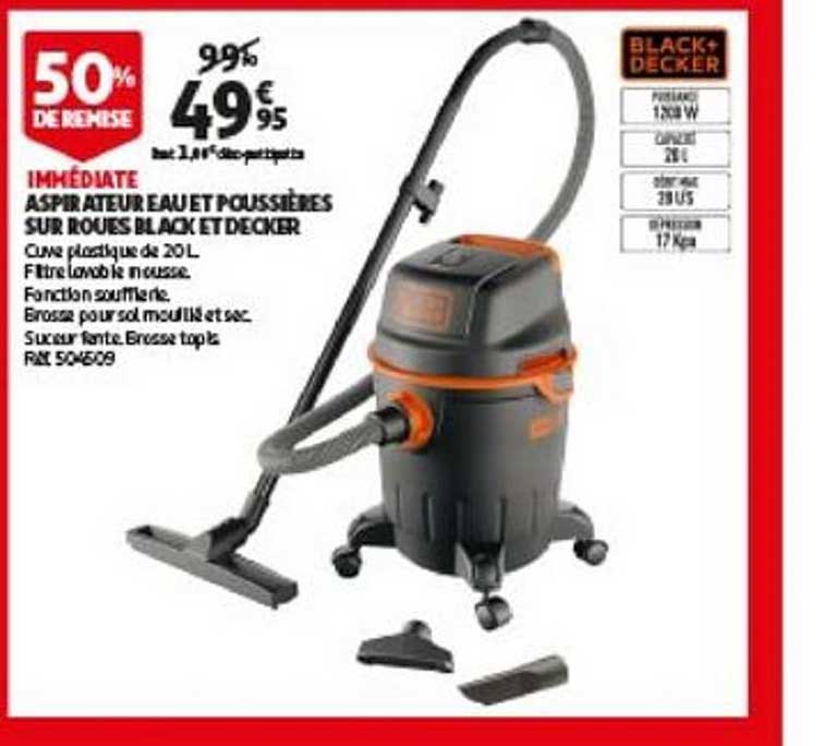 Aspirateur Eau Et Poussières Sur Roues Black Et Decker