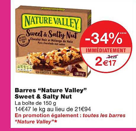 barres "nature valley" sweet & salty nut