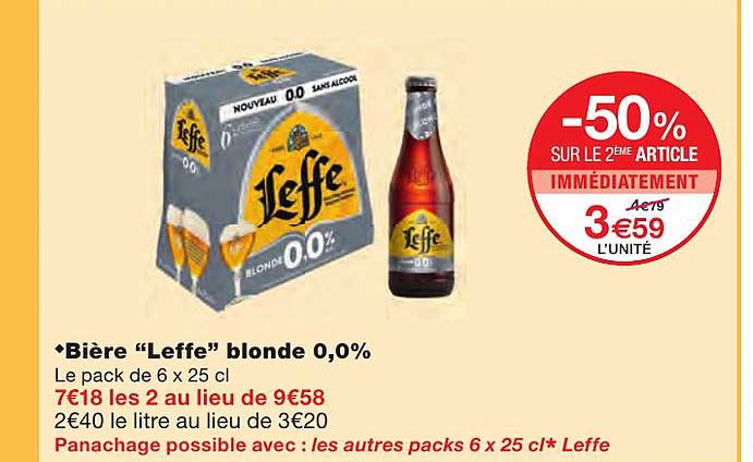 Bière "leffe" Blonde 0,0%
