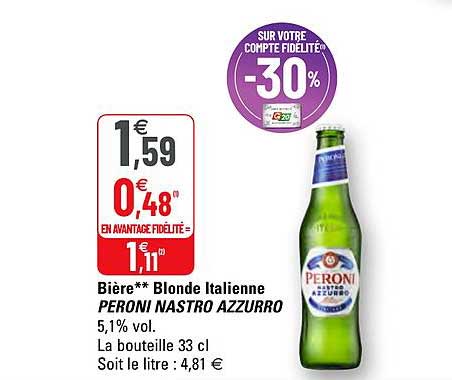 bière blonde italienne peroni nastro azzurro