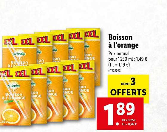 boisson à l'orange solevita