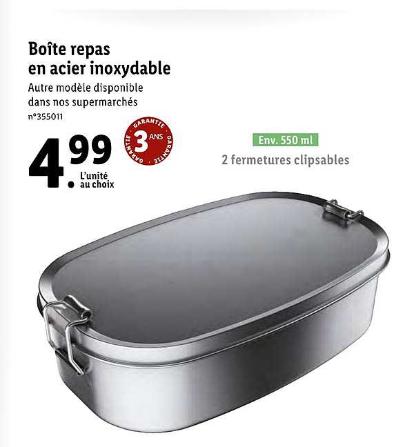 boîte repas en acier inoxydable