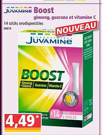 boost ginseng, guarana et vitamine c juvamine