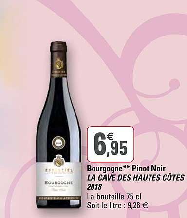 bourgogne pinot noir la cave des hautes côtes 2018