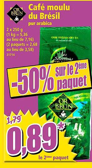 Café Moulu Du Brésil Or Brun