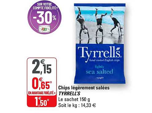 chips légèrement salées tyrrell's