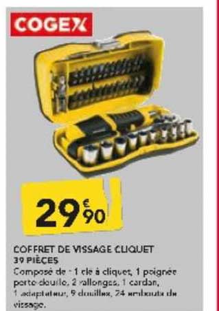 coffret de vissage cliquet 39 pièces cogex