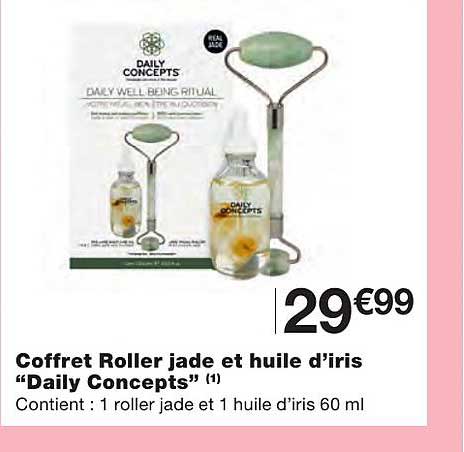 coffret roller jade et huile d'iris "daily concepts"