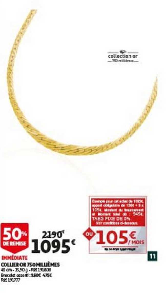 collier or 750 millièmes