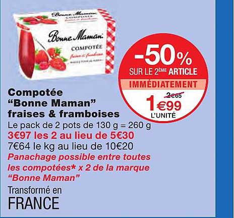 compotée "bonne maman" fraises & framboises