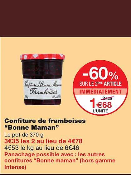confiture de framboises "bonne maman"