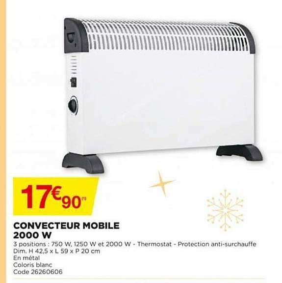 convecteur mobile 2000w