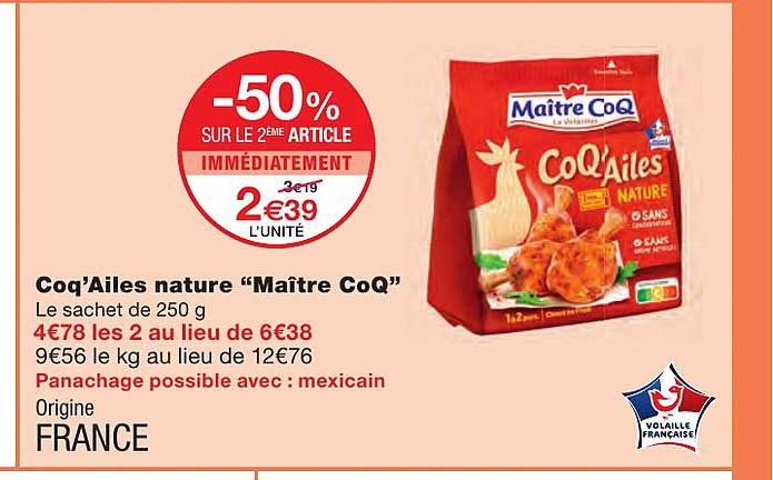 coq'ailes nature "maître coq"