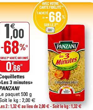 Coquillettes «les 3 Minutes» Panzani