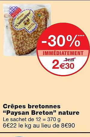 crêpes bretonnes "paysan breton" nature