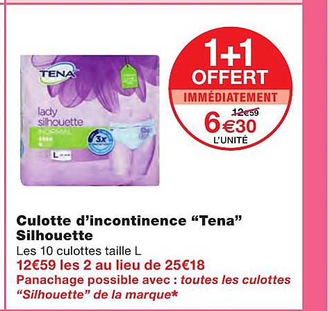 culotte d'incontinence "tena" silhouette