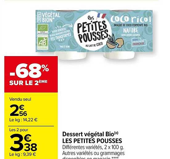 dessert végétal bio les petites pousses