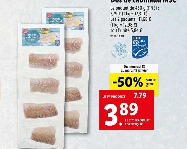 Dos De Cabillaud Msc  Ocean Sea