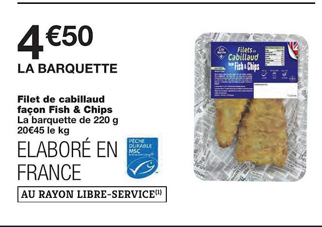 filet de cabillaud façon fish & chips