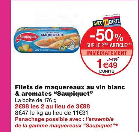 Filets De Maquereaux Au Vin Blanc & Aromates "saupiquet"