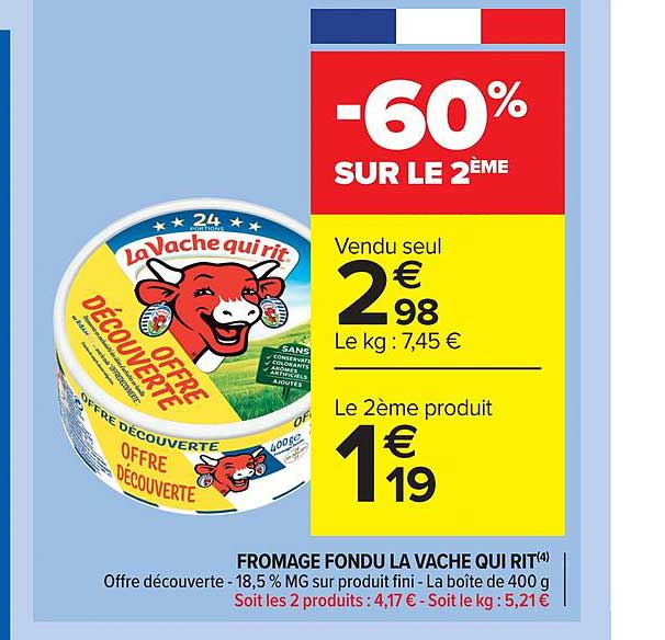 fromage fondu la vache qui rit