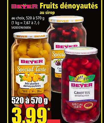 Fruits Dénoyautés Au Sirop Beyer