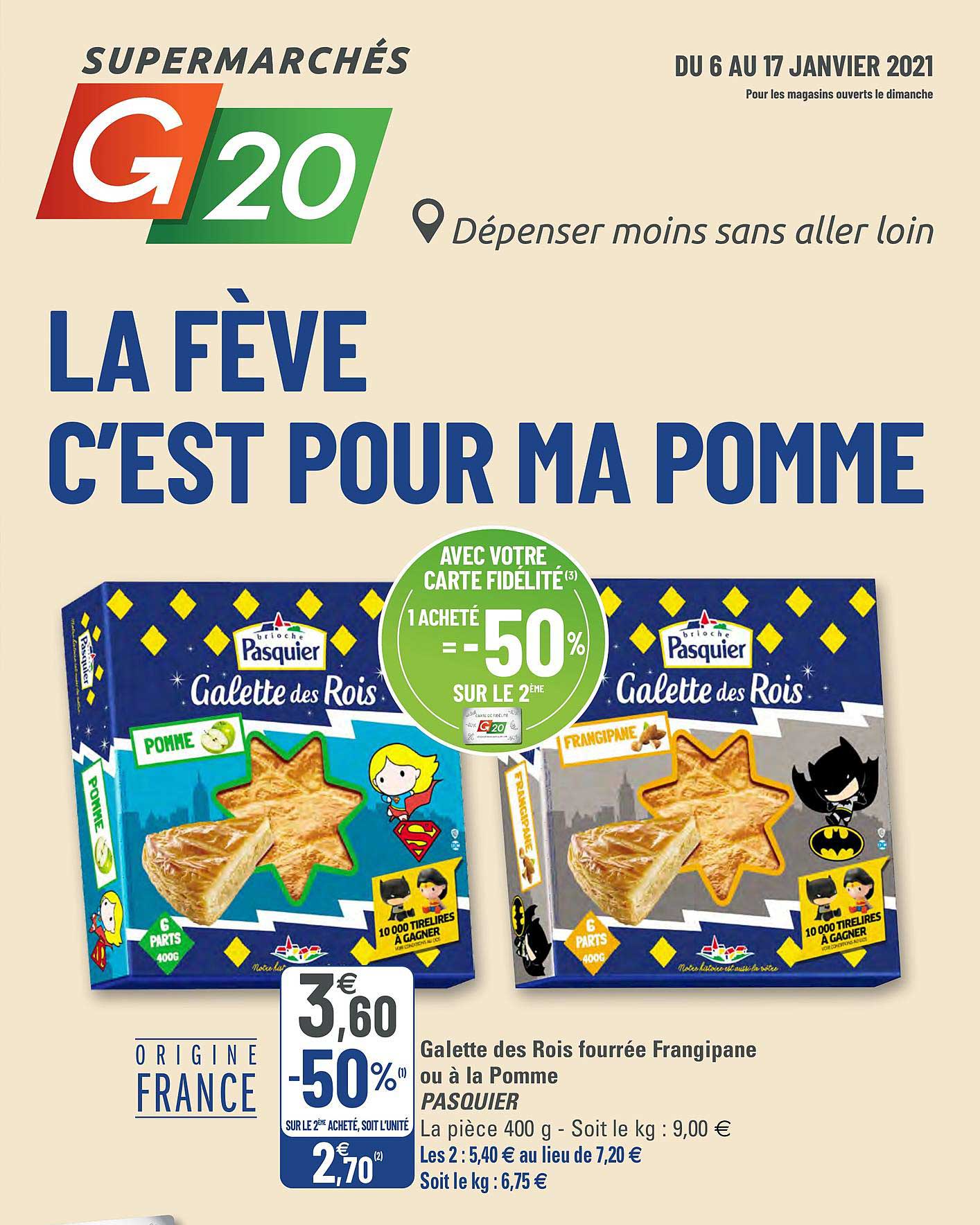 galette des rois fourrée frangipane ou à la pomme pasquier