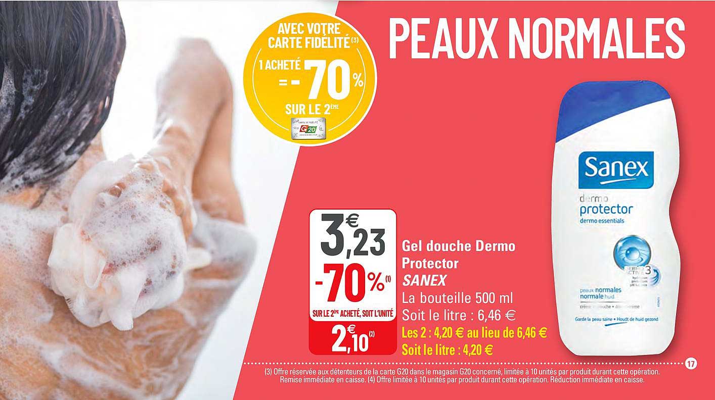 gel douche dermo protector sanex
