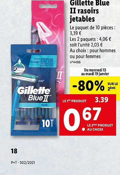 Gillette Blue Ii Rasoirs Jetables