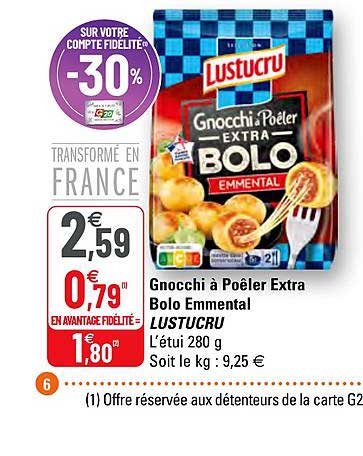 gnocchi à poêler extra bolo emmental lustucru