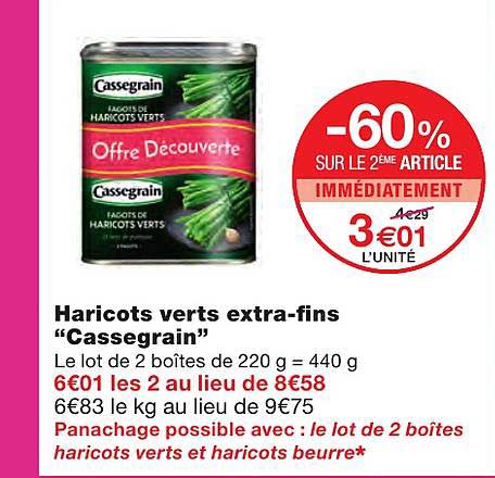 haricots verts extra-fins "cassegrain"