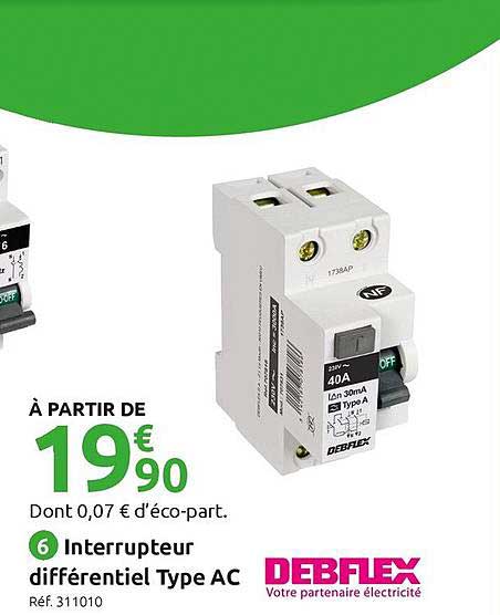 interrupteur différentiel type ac debflex