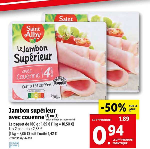 jambon supérieur avec couenne saint alby