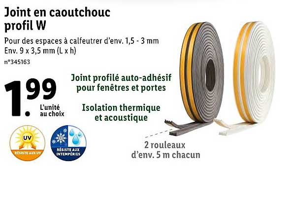 joint en caoutchouc profil w