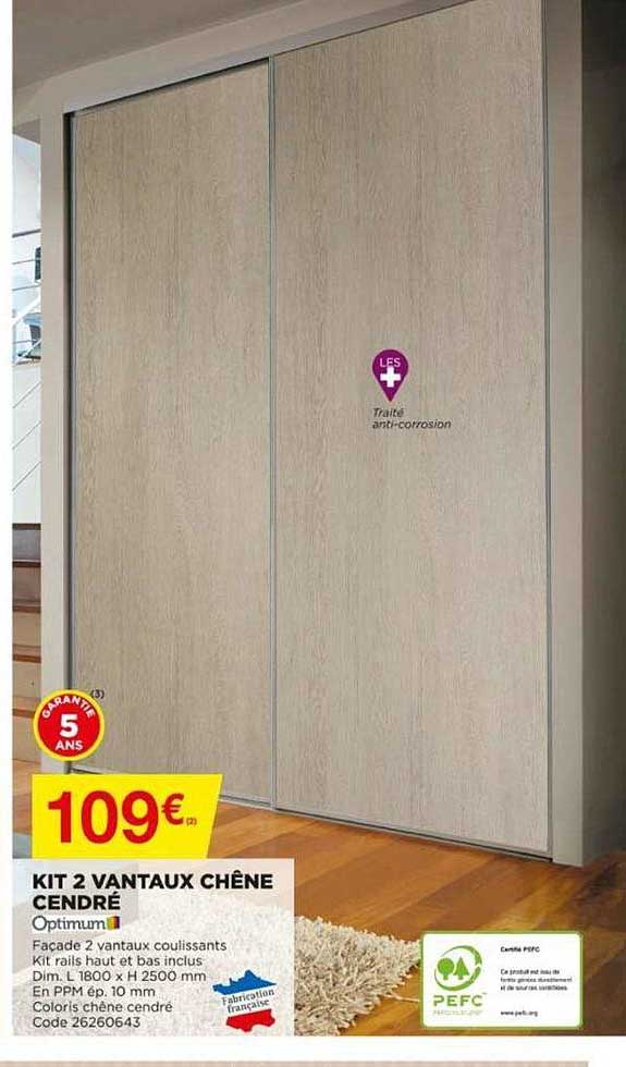 Kit 2 Vantaux Chêne Cendré