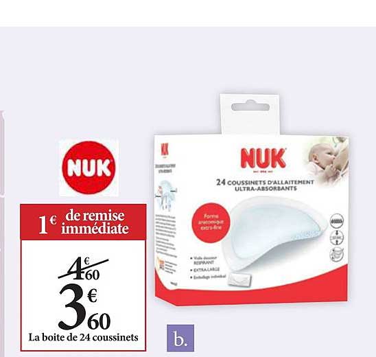 la boite de 24 coussinets d'allaitement nuk