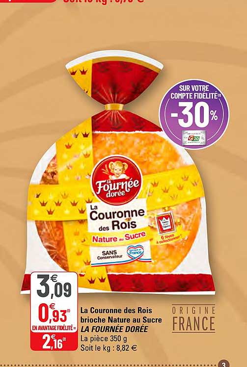 la couronne des rois brioche nature au sucre la fournée dorée
