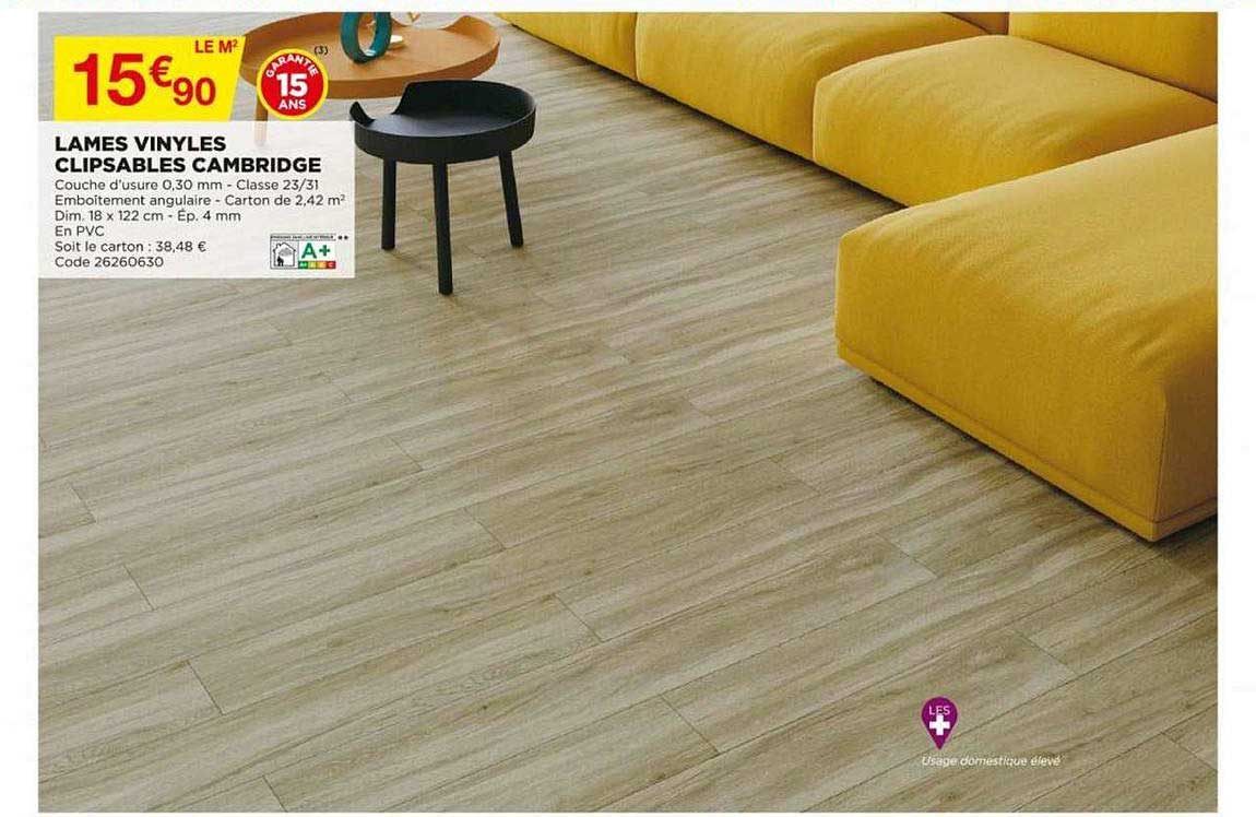 lames vinyles clipsables cambridge