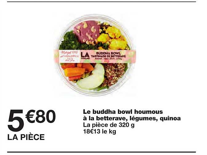 Le Baddha Bowl Houmous à La Betterave, Légumes, Quinoa