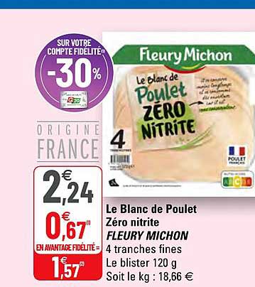 le blanc de poulet zéro nitrite fleury michon