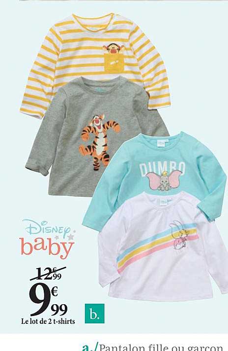 le lot de 2 t-shirts disney baby