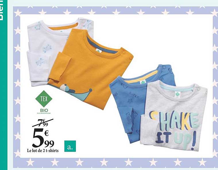 le lot de 2 t-shirts tex