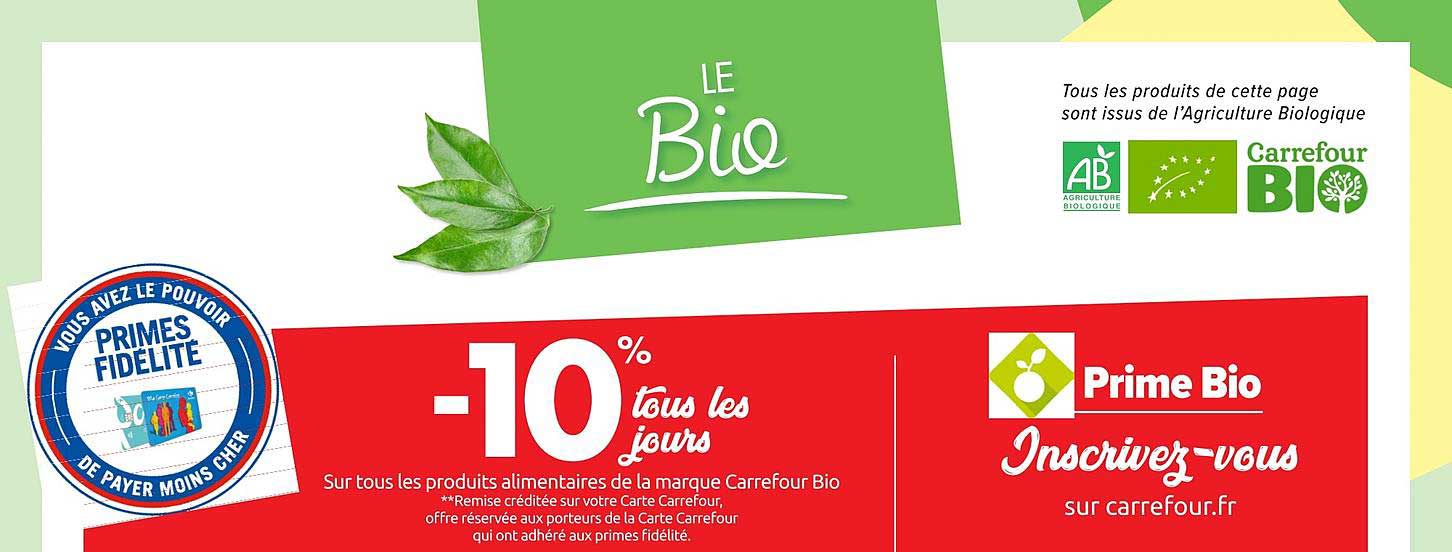 les produits alimentaires de la marque carrefour bio
