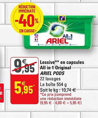 lessive en capsules all in 1 original ariel pods